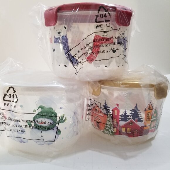 Holiday food storage containers (6 total). - Picture 11 of 13